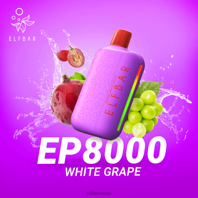 ELFBAR jednokratni vape novi ep8000 puffs PDF2J375 - ELFBAR uredaj bijelo grožđe
